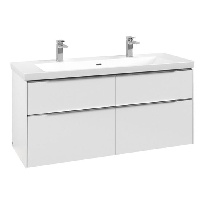 V&B Waschtischunterschrank Subway 3.0 127,2x57,6x47,8cm, m LE/Gr Alu gl, P wh.