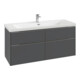 V&B Waschtischunterschrank Subway 3.0 127,2x57,6x47,8cm, m LE/Gr vo b, wine r-1