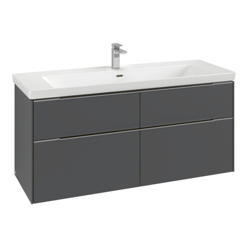 V&B Waschtischunterschrank Subway 3.0 127,2x57,6x47,8cm, m LE/Gr vo b, wine r
