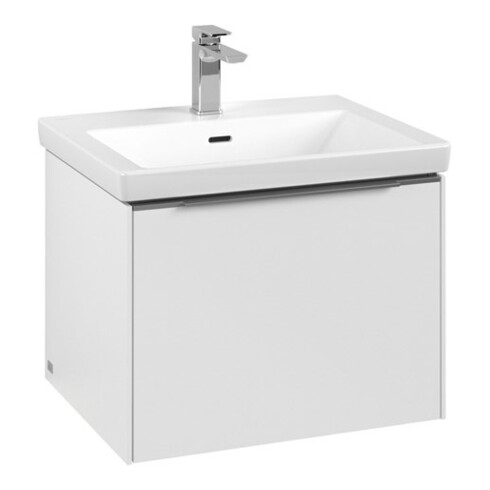 V&B Waschtischunterschrank Subway 3.0 57,2x42,9x47,8cm, m LED/Gr Alu gl, P wh.