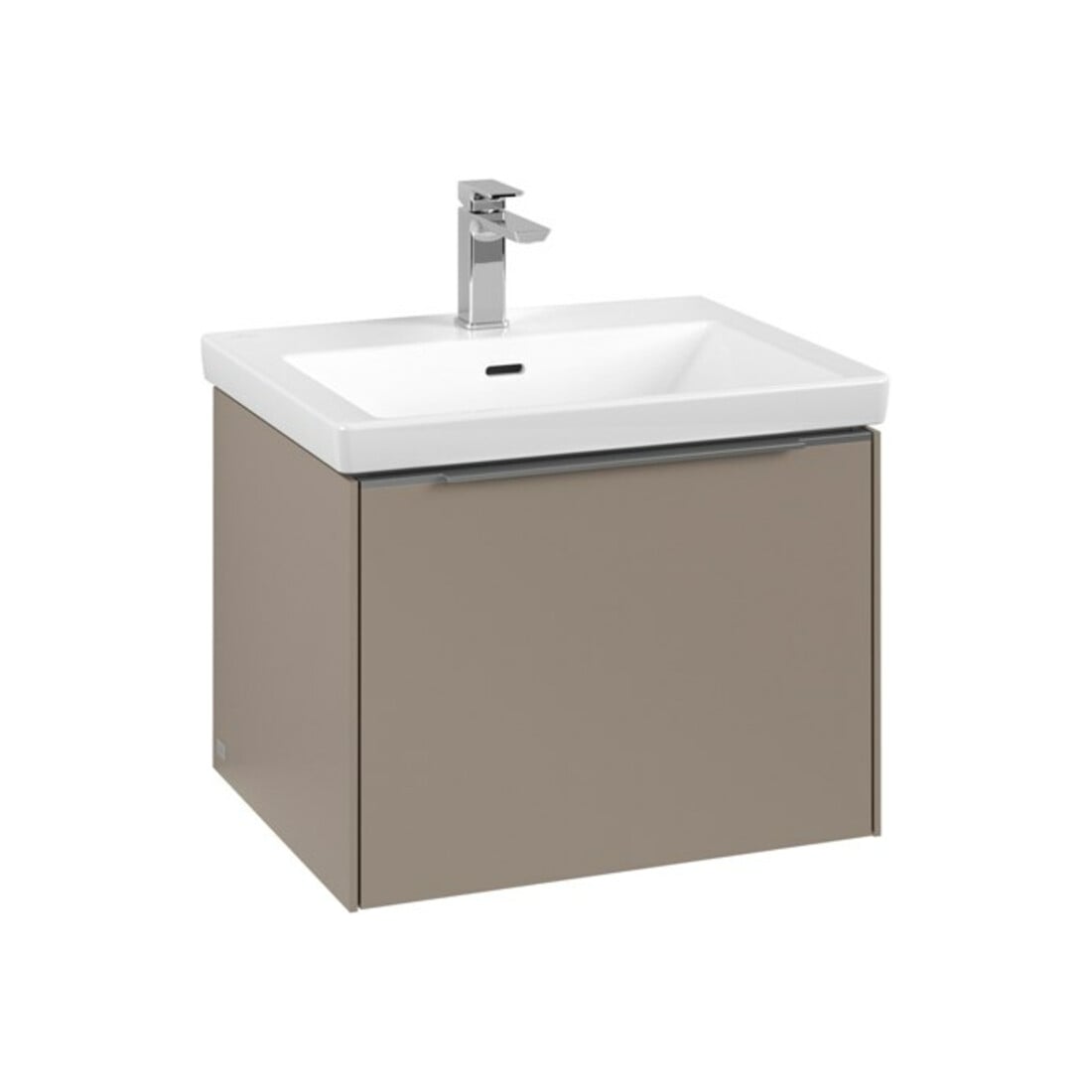 V&B Waschtischunterschrank Subway 3.0 57,2x42,9x47,8cm, m LED/Gr Alu gl, taupe