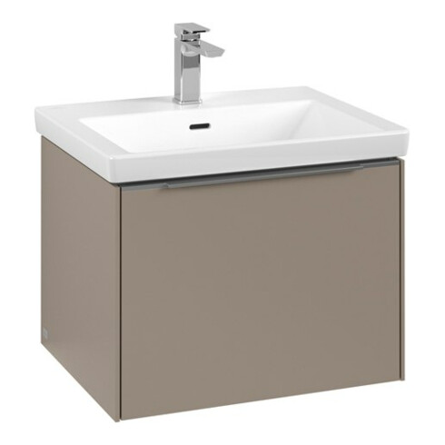 V&B Waschtischunterschrank Subway 3.0 57,2x42,9x47,8cm, m LED/Gr Alu gl, taupe