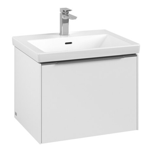 V&B Waschtischunterschrank Subway 3.0 57,2x42,9x47,8cm, o LED/Gr Alu gl, P wh.