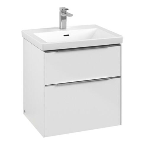 V&B Waschtischunterschrank Subway 3.0 57,2x57,6x47,8cm, m LE/Gr AL g, Bri wh.