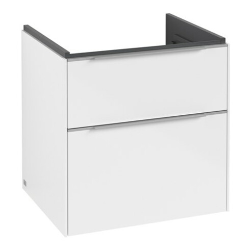 V&B Waschtischunterschrank Subway 3.0 57,2x57,6x47,8cm, m LE/Gr AL g, Bri wh.