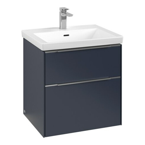 V&B Waschtischunterschrank Subway 3.0 57,2x57,6x47,8cm, m LE/Gr AL gl, Mar bl.