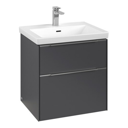V&B Waschtischunterschrank Subway 3.0 57,2x57,6x47,8cm, m LE/Gr Alu gl, graph.