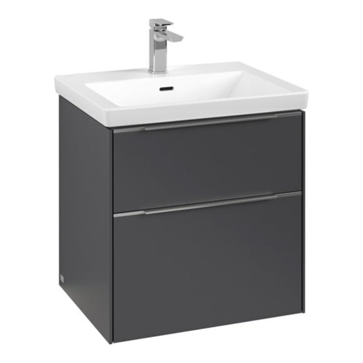 V&B Waschtischunterschrank Subway 3.0 57,2x57,6x47,8cm, m LE/Gr Alu gl, graph.