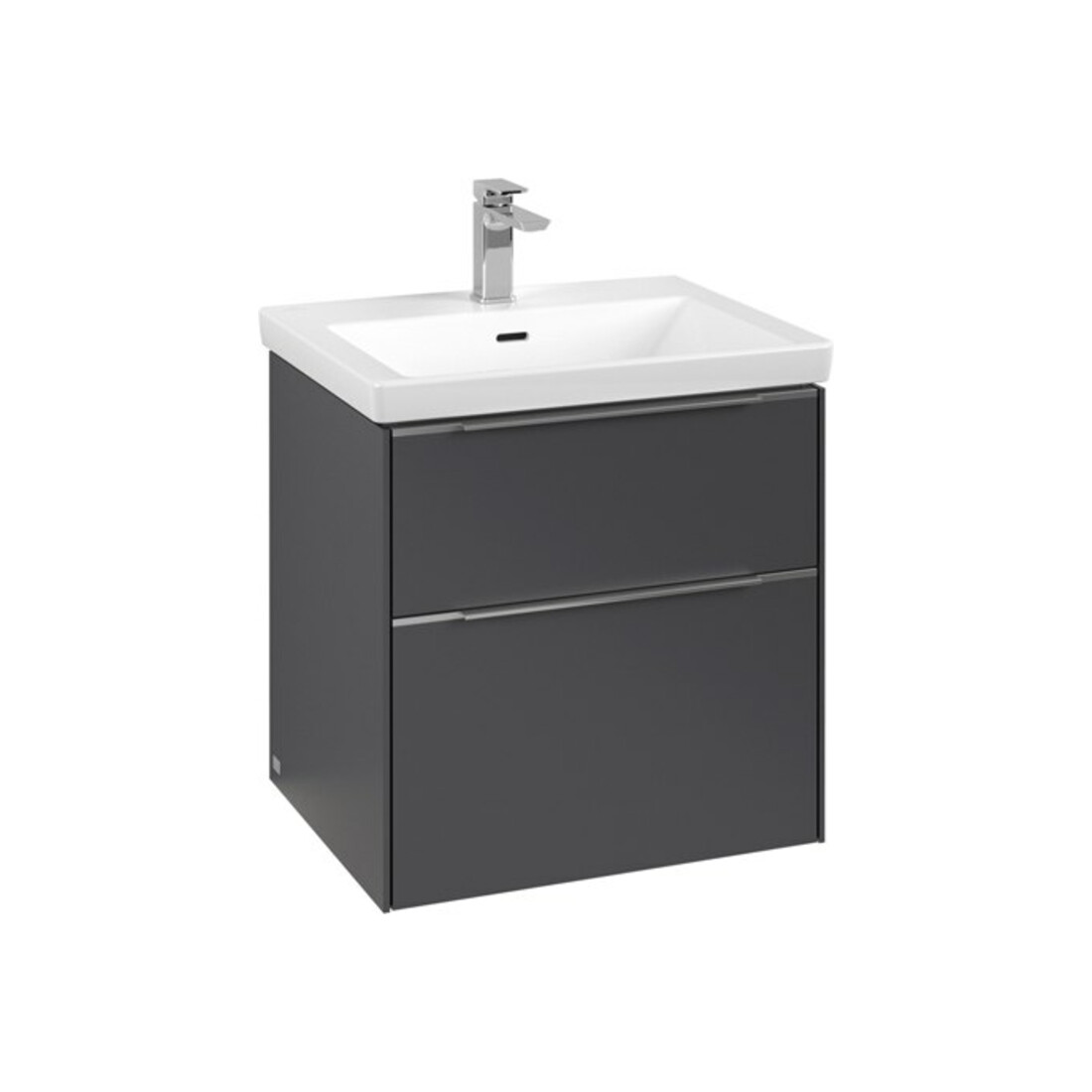 V&B Waschtischunterschrank Subway 3.0 57,2x57,6x47,8cm, m LE/Gr Alu gl, graph.