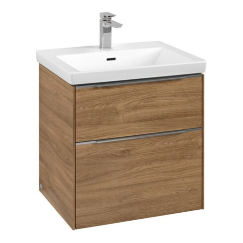 V&B Waschtischunterschrank Subway 3.0 57,2x57,6x47,8cm, m LE/Gr Alu gl, Kan Oa