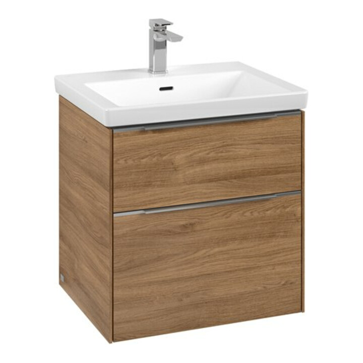 V&B Waschtischunterschrank Subway 3.0 57,2x57,6x47,8cm, m LE/Gr Alu gl, Kan Oa
