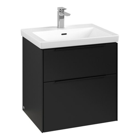 V&B Waschtischunterschrank Subway 3.0 57,2x57,6x47,8cm, m LE/Gr vo b, volc bla