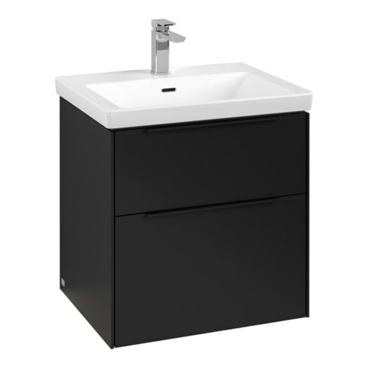 V&B Waschtischunterschrank Subway 3.0 57,2x57,6x47,8cm, m LE/Gr vo b, volc bla