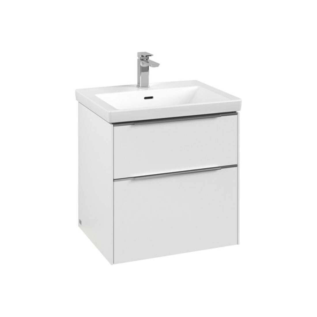 V&B Waschtischunterschrank Subway 3.0 57,2x57,6x47,8cm, m LED/Gr Alu gl, P wh.