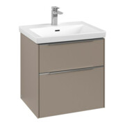 V&B Waschtischunterschrank Subway 3.0 57,2x57,6x47,8cm, m LED/Gr Alu gl, taupe-3