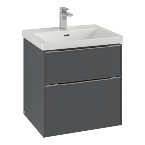 V&B Waschtischunterschrank Subway 3.0 57,2x57,6x47,8cm, o LE/Gr Alu gl, bla Oa
