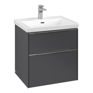 V&B Waschtischunterschrank Subway 3.0 57,2x57,6x47,8cm, o LE/Gr Alu gl, graph.
