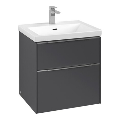 V&B Waschtischunterschrank Subway 3.0 57,2x57,6x47,8cm, o LE/Gr Alu gl, graph.