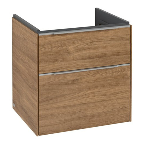 V&B Waschtischunterschrank Subway 3.0 57,2x57,6x47,8cm, o LE/Gr Alu gl, Kan Oa