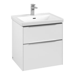 V&B Waschtischunterschrank Subway 3.0 57,2x57,6x47,8cm, o LED/Gr Alu gl, P wh.