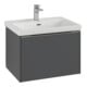 V&B Waschtischunterschrank Subway 3.0 62,2x42,9x47,8cm, m LE/Gr Alu gl, wine r-1