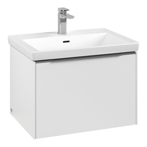 V&B Waschtischunterschrank Subway 3.0 62,2x42,9x47,8cm, m LED/Gr Alu gl, P wh.
