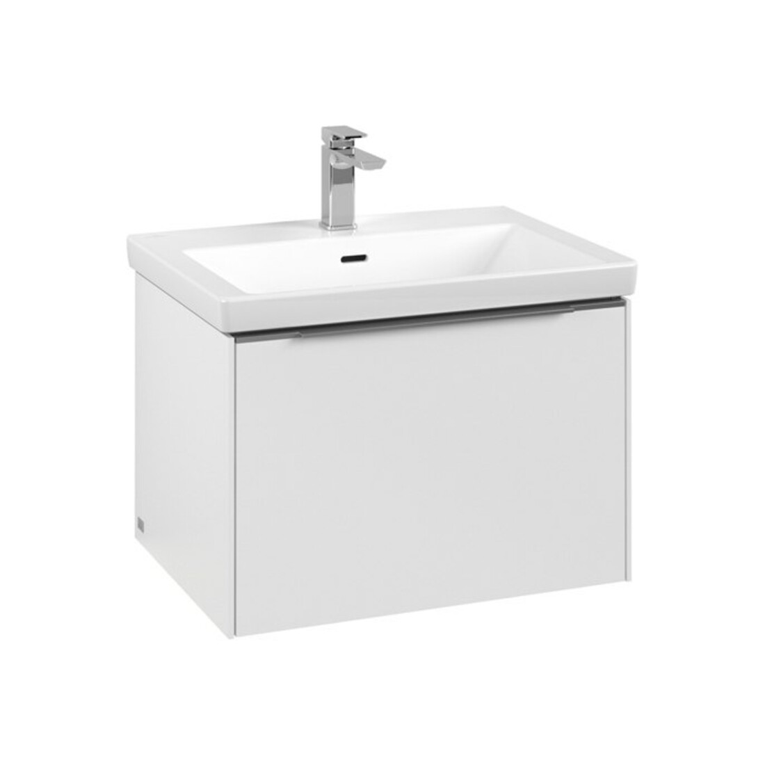 V&B Waschtischunterschrank Subway 3.0 62,2x42,9x47,8cm, m LED/Gr Alu gl, P wh.