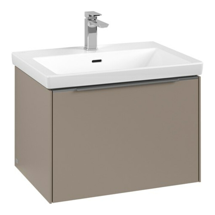 V&B Waschtischunterschrank Subway 3.0 62,2x42,9x47,8cm, m LED/Gr Alu gl, taupe