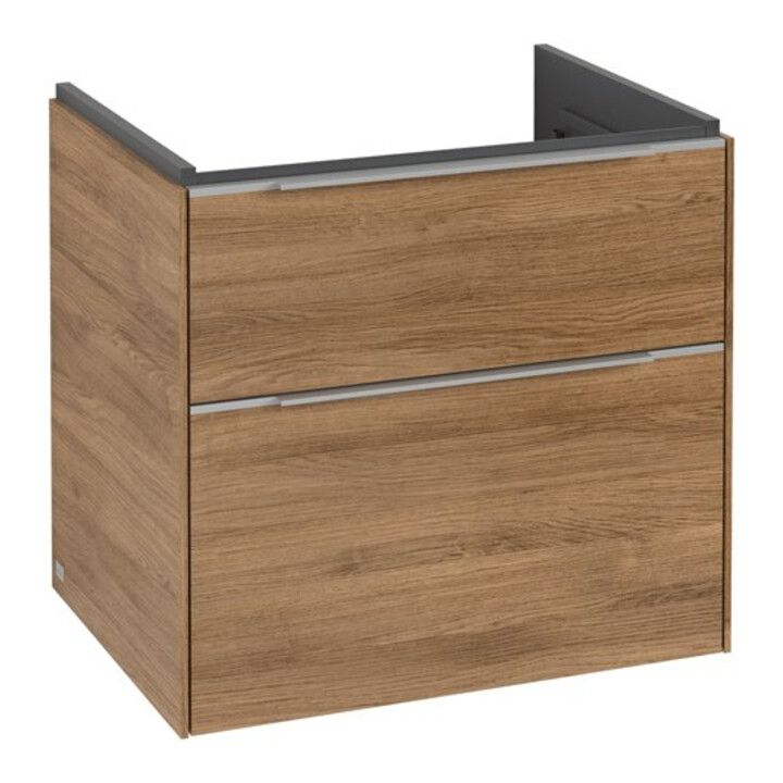 V&B Waschtischunterschrank Subway 3.0 62,2x57,6x47,8cm, m LE/Gr Alu gl, Kan Oa