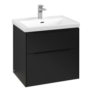 V&B Waschtischunterschrank Subway 3.0 62,2x57,6x47,8cm, m LE/Gr vo b, volc bla