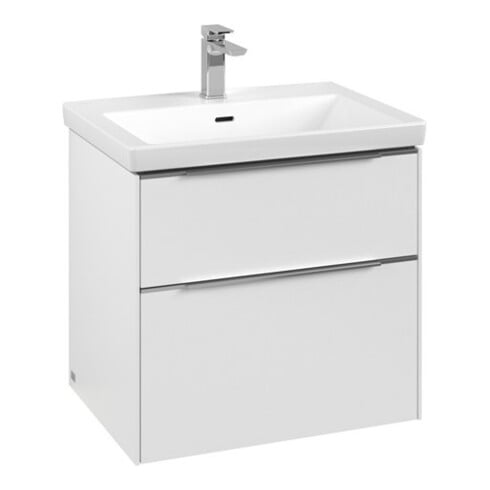 V&B Waschtischunterschrank Subway 3.0 62,2x57,6x47,8cm, m LED/Gr Alu gl, P wh.