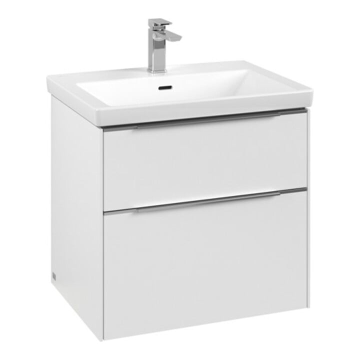 V&B Waschtischunterschrank Subway 3.0 62,2x57,6x47,8cm, m LED/Gr Alu gl, P wh.