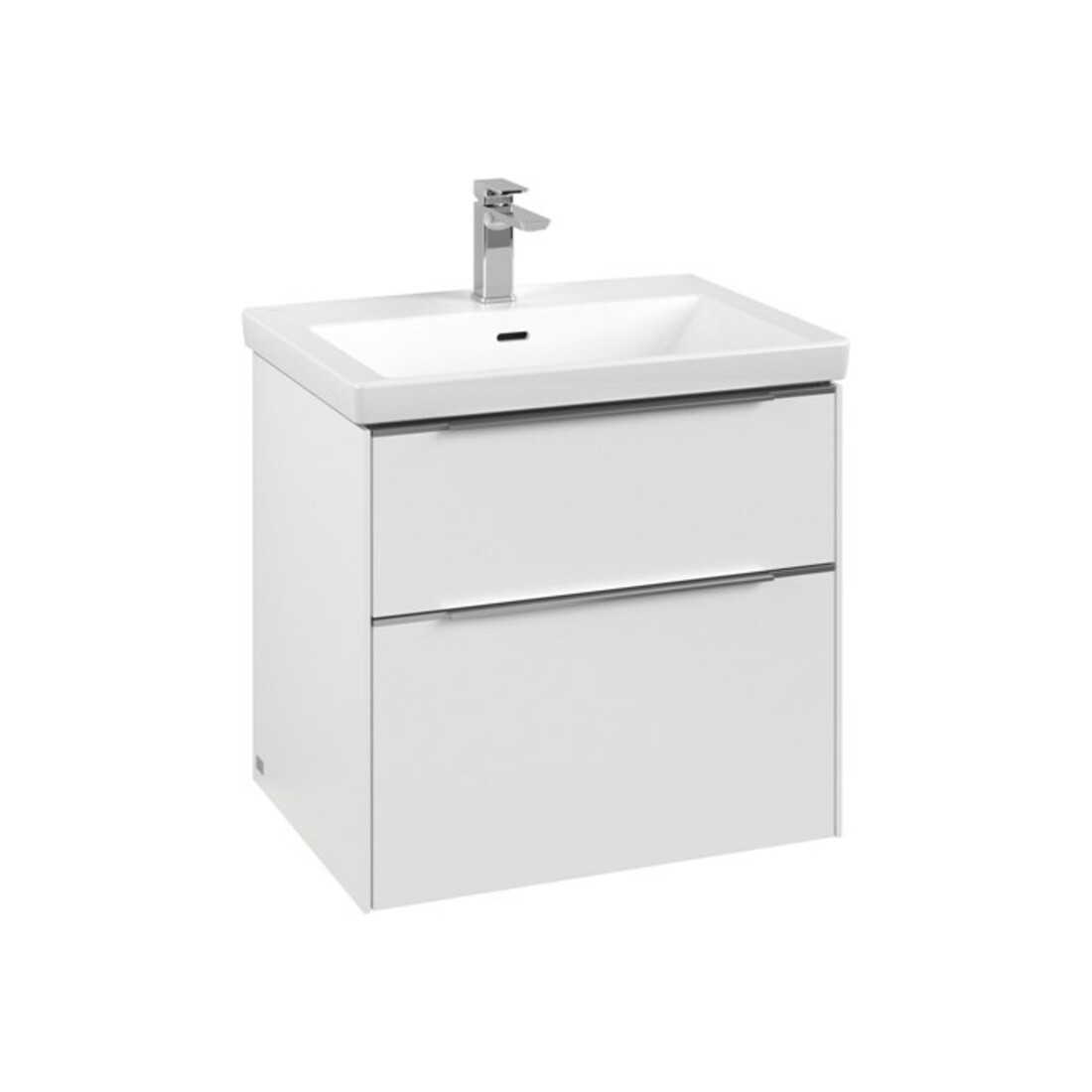 V&B Waschtischunterschrank Subway 3.0 62,2x57,6x47,8cm, m LED/Gr Alu gl, P wh.