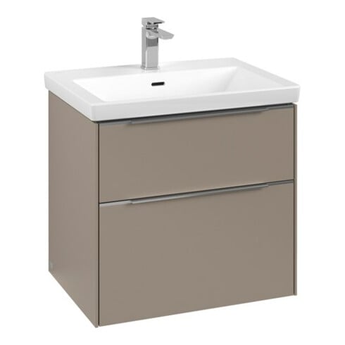 V&B Waschtischunterschrank Subway 3.0 62,2x57,6x47,8cm, m LED/Gr Alu gl, taupe