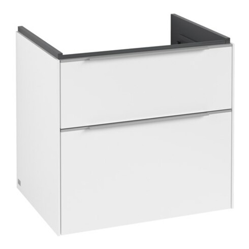 V&B Waschtischunterschrank Subway 3.0 62,2x57,6x47,8cm, o LED/Gr Alu gl, P wh.