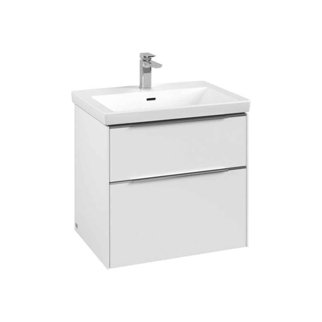 V&B Waschtischunterschrank Subway 3.0 62,2x57,6x47,8cm, o LED/Gr Alu gl, P wh.
