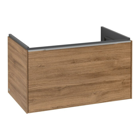 V&B Waschtischunterschrank Subway 3.0 77,2x42,9x47,8cm, m LE/Gr Alu gl, Kan Oa