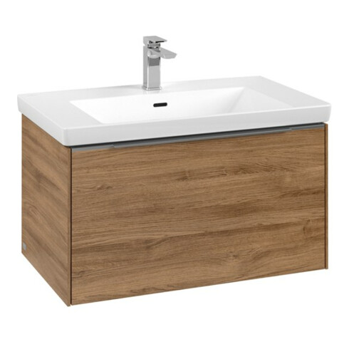 V&B Waschtischunterschrank Subway 3.0 77,2x42,9x47,8cm, m LE/Gr Alu gl, Kan Oa