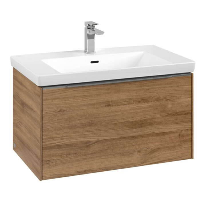 V&B Waschtischunterschrank Subway 3.0 77,2x42,9x47,8cm, m LE/Gr Alu gl, Kan Oa
