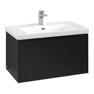 V&B Waschtischunterschrank Subway 3.0 77,2x42,9x47,8cm, m LE/Gr vo b, volc bla