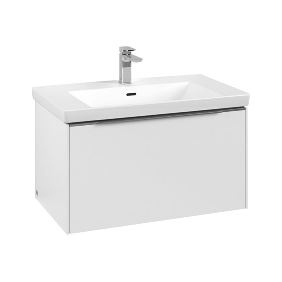 V&B Waschtischunterschrank Subway 3.0 77,2x42,9x47,8cm, m LED/Gr Alu gl, P wh.