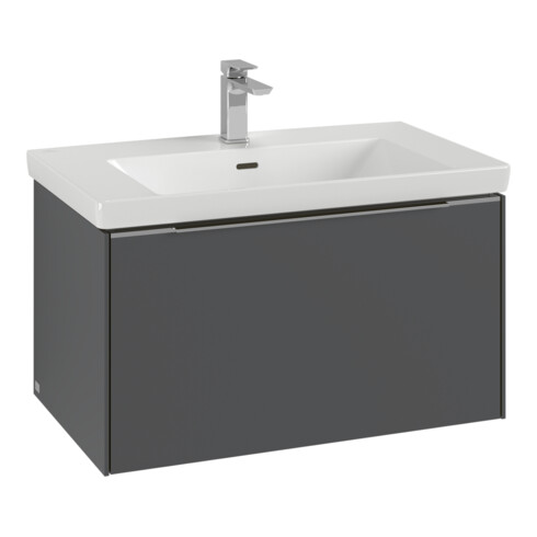 V&B Waschtischunterschrank Subway 3.0 77,2x42,9x47,8cm, o LE/Gr Alu gl, bla Oa