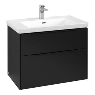 V&B Waschtischunterschrank Subway 3.0 77,2x57,6x47,8cm, m LE/Gr vo b, volc bla
