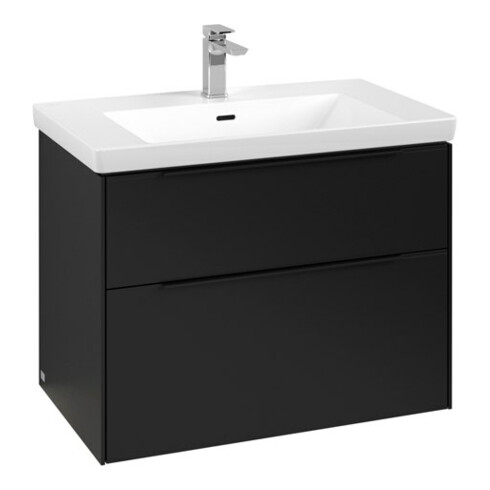V&B Waschtischunterschrank Subway 3.0 77,2x57,6x47,8cm, m LE/Gr vo b, volc bla