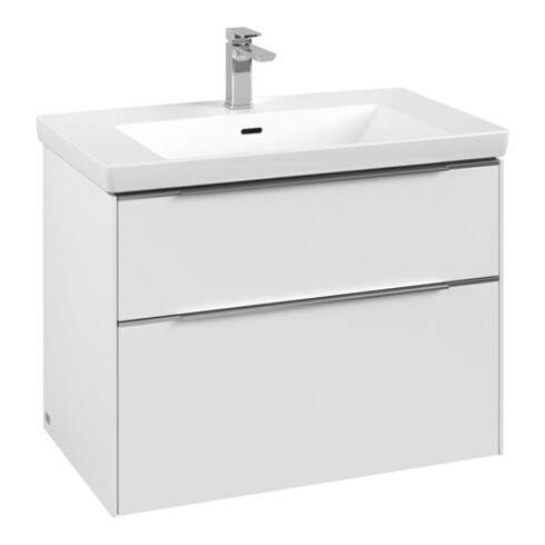 V&B Waschtischunterschrank Subway 3.0 77,2x57,6x47,8cm, o LED/Gr Alu gl, P wh.