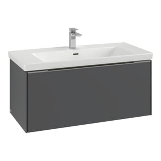 V&B Waschtischunterschrank Subway 3.0 97,3x42,9x47,8cm, m LE/Gr Alu gl, bla Oa