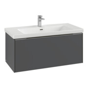 V&B Waschtischunterschrank Subway 3.0 97,3x42,9x47,8cm, m LE/Gr Alu gl, wh. Oa