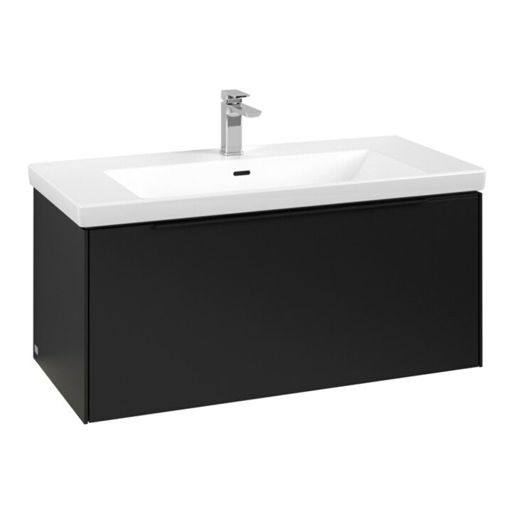 V&B Waschtischunterschrank Subway 3.0 97,3x42,9x47,8cm, m LE/Gr vo b, volc bla