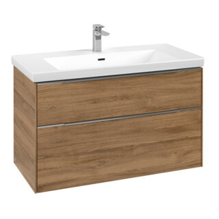 V&B Waschtischunterschrank Subway 3.0 97,3x57,6x47,8cm, m LE/Gr Alu gl, Kan Oa