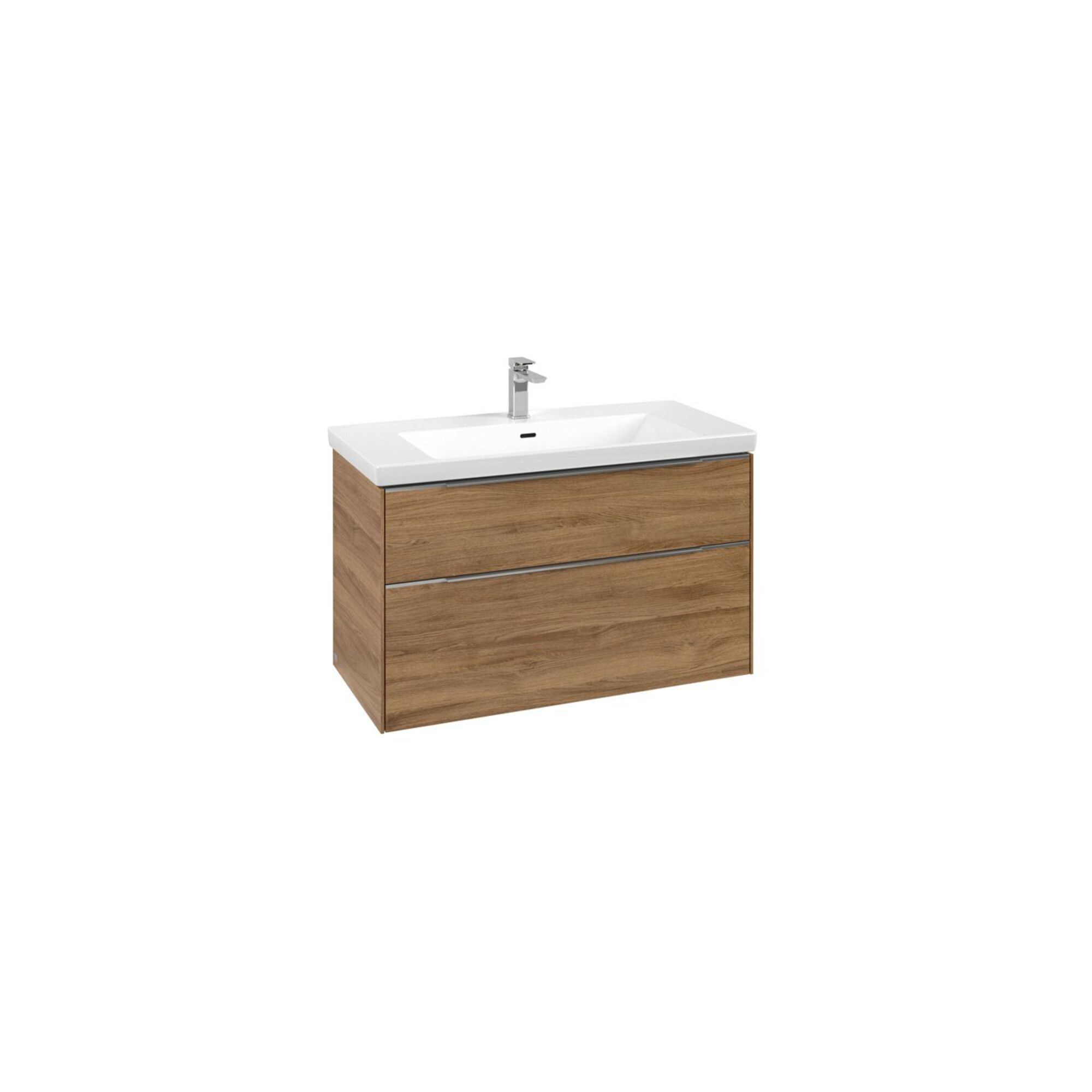 V&B Waschtischunterschrank Subway 3.0 97,3x57,6x47,8cm, m LE/Gr Alu gl, Kan Oa ; Villeroy & Boch